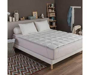 DODO - Surmatelas 7 cm - Palace 180x200 cm - Anti-acariens | Fibre FLEXCONFORT 700g/m² - Accueil Moelleux & Confort Hôtellerie - Enveloppe 100% Percale de Coton - Blanc - Lavable 40°C