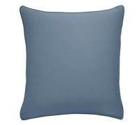 DODO - Taie d'oreiller 65x65cm - Confort Jersey - Denim - 100% Coton Jersey 130 g/m² - Toucher Souple - Extensible - Finition Passepoil Marine - Lavable 60°C