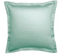 DODO - Taie d'oreiller Coton - Taille 65x65 - Collection Harmonie - 100% Satin de Coton 120 Fils/cm² - Couleur Vert Menthe - Volant Plat 4 cm - Simple Piqûre - Lavable 60°C
