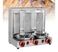 Döner Kebab Machine à griller verticale, cuisinière à gaz, rôtissoire rotative à 360 °, brochettes d'agneau automatiques sans fumée, pour maison, fête, jardin