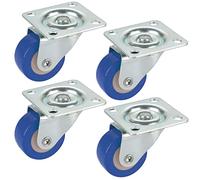 Dörner + Helmer 450126 Lot de 4 roulettes + vis en polyuréthane Bleu 30 x 14 mm Capacité de charge 20 kg