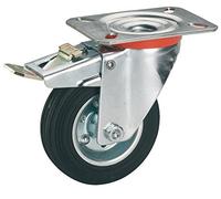 dörner + helmer 712172 feststell, en caoutchouc de Roulette avec plaque de rôle Stock 125 x 37 mm/100 x 85 mm