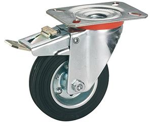 dörner + helmer 712172 feststell, en caoutchouc de Roulette avec plaque de rôle Stock 125 x 37 mm/100 x 85 mm