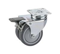 Dörner + Helmer 778410 double Roulette pivotante avec plaque de montage, 75 x 25 mm/60 x 60 mm avec plaque fixe