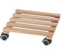 Dörner + Helmer Chariot pour Plantes carré - 35 cm x 35 cm - Charge maximale : 75 kg - en Bois Naturel FSC - pour l'intérieur - Marron