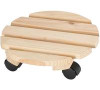 Dörner + Helmer Economy - Chariot pour Plantes - Rond - Diamètre : 30 cm - Charge maximale : 50 kg - en Bois FSC - pour l'extérieur - Marron Clair