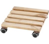 Dörner + Helmer Loft - Chariot pour Plantes - Carré - 30 cm x 30 cm - Charge maximale : 75 kg - Rouleau de parquet 40 mm - Bois Naturel teinté