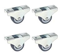 Dörner + Helmer Lot de 4 Roulettes Fixes pour Meubles - 38 mm x 18 mm - Capacité de Charge de 135 kg - Roues en TPE - Fixation Directionnelle - Roues Sans Traces sur les Sols Sensibles