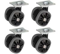 Dörner + Helmer Lot de 4 roulettes pivotantes design - 58 mm x 10,5 mm - Charge maximale : 280 kg - Plaque de 70 mm x 58 mm - Gris