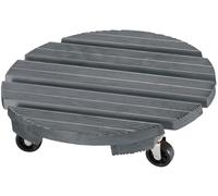 Dörner + Helmer Mammut - Chariot pour Plantes - Rond - Diamètre : 38 cm - Charge maximale : 100 kg - Antidérapant - pour l'extérieur - Gris