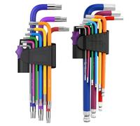 DOETYD Lot de 18 clés Allen et Torx - Embouts hexagonaux métriques (1,5 mm-10 mm) + Torx (T10-T50), code couleur avec étui - Idéal pour l'assemblage de meubles, l'entretien de vélo/moto, le bricolage