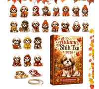 Dog Countdown Calendar - 2D Autumn Theme Dog Tree Ornaments Fireplace | Dog Countdown Calendar | 2D Autumn Theme Dog Tree Ornaments | 24 Days Christmas Countdown | For Holiday, Home, Farmhouse, Doo