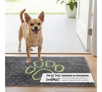 Dog Gone Smart Dirty Dog Doormat - Fast Drying Rug with Super Gripper Backing for Clean Floors - Super Absorbent and Machine Washable Mat for Muddy Paws - Cool Grey