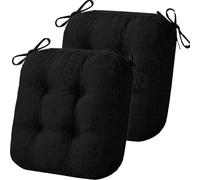 DOGACA Coussin de Chaise Carrés Lot de 2/4/6, Galette de Siège Antidérapant avec Attaches for Cuisine, Salle à Manger, Bureau, Bar, Jardin, Intérieur et Extérieur(1,2pcs:35x35cm)