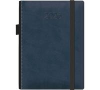 Dohe - Agenda 2026 - Jour par Page, A5 (15x21 cm), Couverture Rigide Souple en Similicuir, Fermeture Élastique, Porte-Stylo Latéral, Marque-Page, Planificateur Annuel en Espagnol - Melbourne Bleu