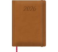Dohe - Agenda 2026 - Semaine Vue Verticale, Format Grand (17x24 cm), Couverture Rigide, 12 Mois Janvier à Décembre, Planificateur Annuel en Espagnol avec Marque-Page - Manaos Marron