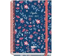 Dohe - Agenda Scolaire 2026 2027 - Septembre à Juin, Jour par Page, A5 (15x21 cm), Couverture Rigide, Fermeture à Spirale et Élastique, 2 Pages d’Autocollants, Espagnol et Anglais - Lovely
