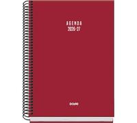 Dohe - Agenda Scolaire 2026 2027 - Septembre à Juin, Jour par Page, A5 (15x21 cm), Couverture Rigide, Reliure Spirale, Espagnol et Anglais - Colour Vibes Bordeaux