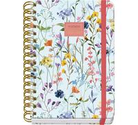 Dohe - Agenda Scolaire 2026 2027 - Septembre/Juin, Semaine Vue, A5 15x21 cm, Couverture Rigide Souple, Double Spirale, Fermeture Élastique, 2 Pages d’Autocollants, Espagnol et Anglais - Éden
