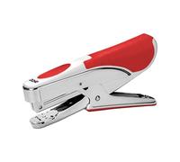 Agrafeuse type pince Dohe - Fabriquée en acier chromé et plastique rouge - Chargement par le haut - Capacité d'agrafage 20 feuilles - Accepte 150 agrafes de 22/6, 24/6 et 26/6 G