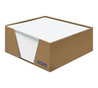 DOHE - Bloc-notes (400 u.) - Feuilles blanches lisses, 90x90 mm, Épaisseur 70 g/m², Support en carton kraft marron, Papiers sans adhésif pour rappels, notes, messages
