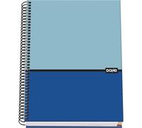 DOHE - Cahier A5 Quadrillé - 100 Feuilles Épais 90 g/m², Taille 16,2x21 cm, Couverture Rigide, Reliure à Anneaux, Quadrillage 5 mm, Fournitures Scolaires - DUO Blau