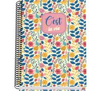 DOHE - Cahier A5 Quadrillé - 100 Feuilles Épaisseur 90 g/m², Format 16,2x21 cm, Couverture Rigide, Reliure à Anneaux, Quadrillage 5 mm, Fournitures Scolaires - C'Est La Vie