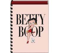Dohe - Classeur 4 anneaux - Capacité 250 feuilles, format folio (26,4 x 34 cm), dos 6 cm, anneaux 40 mm, couverture extra rigide, fournitures scolaires - Betty Boop - Rose