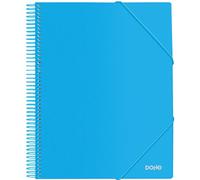 Dohe - Classeur à spirales avec 20 pochettes A4 (24 x 31 cm), fermeture à élastiques et couverture rigide en polypropylène 800 microns, fournitures de bureau - Bleu