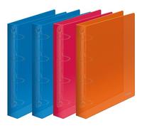 Dohe - Classeurs à 4 Anneaux en Polypropylène Rigide (Lot de 4) - 3 Couleurs, Capacité 250 Feuilles, Anneaux de 25 mm, Format A4 (23,5x31 cm), Dos de 4 cm, Épaisseur 800 microns, Fourniture de bureau