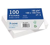 DOHE - Fiches cartonnées offset blanches de 180 g, unies - nº 3 - 100 x 150 mm