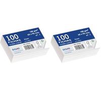 Dohe - Fiches lisses en carton (100 unités) - Cartes pour écrire des notes, dimensions 9,5 x 6,5 cm, 180 g/m², n° 1, fournitures de bureau - Blanc (Lot de 2)