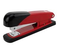Dohe Metal Desktop Agrafeuse - Jusqu'à 20 Feuilles - Capacité 100 Agrafes - Noir/Rouge Noir G