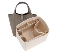 DOIAPUOS Picotin Lot de 18 inserts de rangement en feutre pour sac à main fourre-tout et sacs de style Longchamp (beige, taille PC18)