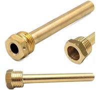 Doigt de Gant Laiton 1/2 Pouce 50 mm - Douille Plongeante Capteur Température - Fileté Extérieur - Pour Chaudière Chauffe-Eau - Laiton Résistant à la Corrosion - Tube de Protection