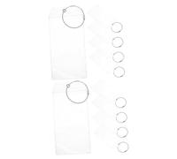 DOITOOL 10 Ensembles Porte Badge Vertical Rigide PVC Transparent Lot Fil Acier Étui Protecteur pour Cartes Identité Badge Cartes de Crédit Usage Bureau et Scolaire