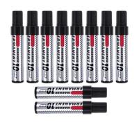 DOITOOL 10 Pièces Marqueur Permanent Épais Noir en Plastique, Grosse | Étanche et Résistant aux Intempéries, Prise Confortable, Réduit la Fatigue, pour Étiquetage Bureau et Entrepôt