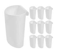 DOITOOL 10 Pièces Panier Suspendu de Rangement Mini Seau Plastique Blanc | Rangement Suspendu pour Chariot, Format Portable et Robuste, Usage Salon et Salle de Classe