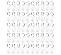 DOITOOL 100 Pièces Crochet pour Rideaux en Pvc et Alliage Blanc, Roulettes Lisses pour Rail de Tringle à Rideaux, Fonctionnement Silencieux et Coulissage Fluide, pour Fenêtres et Chambres