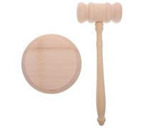 DOITOOL 1ensemble Marteau de Juge Bois de Hêtre avec Bloc Sonore Marteau Enchères Pratique pour Avocats Juges et Ventes aux Enchères Design Simple et Finition Soignée Accessoire