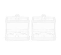 DOITOOL 2 Pièces Boîte de Rangement Couvercle en Acrylique pour Cotons | Transparente et Étanche à L’humidité, pour Disques Démaquillants, Comptoir Salle de Bain, Coiffeuse