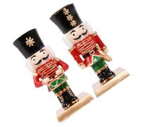 DOITOOL 2 Pièces Bougeoir de Noël en Résine Style Européen Rustique Figurine Casse-noisette, Décoration de Table Élégante pour Repas de Famille et Fêtes de Noël, Facile à Entretenir
