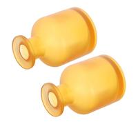 DOITOOL 2 Pièces Flacon Diffuseur en Verre Jaune 130ml, Rond, à Col Étroit | Bouteille Vide Rechargeable, Finition Mate Transparente, pour Huiles Essentielles et Parfums, Usage Salle de Bain