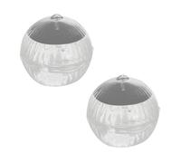 DOITOOL 2 Pièces Lampe Solaire Flottante Boule pour Bassin | Plastique Léger, Forme Sphérique Façon Lotus, Panneau 2v/60ma et Batterie 1.2v/600ma
