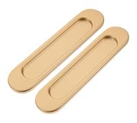 DOITOOL 2 Pièces Poignées Ovales Encastrées pour Porte Coulissante de | Alliage D'aluminium, Autocollant sans Perçage, Pose Facile, Style Ferme Vintage Moderne