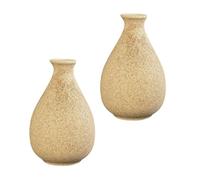 DOITOOL 2 Pièces Vase en Bois Créatif Kaki pour Fleurs, Petit, Résistant Corrosion, Décoration Intérieure Maison