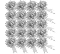 DOITOOL 20 Pièces Fleur à Tirer d'emballage Argentée Grosse | Plastique, Décorative et Facile à Assembler, Résistante aux Plis, pour Coffret Présents, Carton Présent