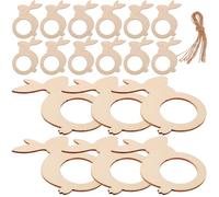 DOITOOL 20 Pièces Ronds de Serviette Bois Thème Pâques Décor Lapin Léger et Élégant pour Table de Fête Printemps et Dîner
