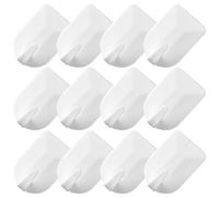 DOITOOL 24 Crochets Adhésifs Muraux Blancs pour Suspendre Clés et Colliers, Design sans Clous en Abs, pour Rangement Bijoux et Organisation Murale