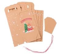 DOITOOL 24 Pièces Sachets Présents de Noël en Papier Kraft pour Bonbons et Snacks, Finition Soignée, Confortable, Style Cartoon Amusant, Accessoires Décoratifs pour Fêtes de Noël Style